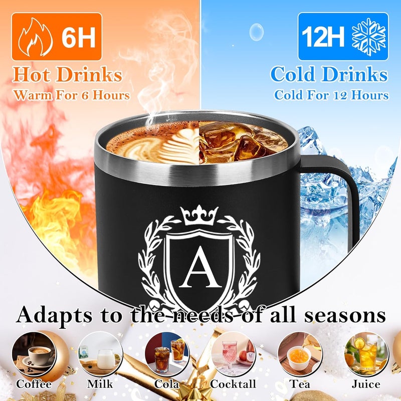 MNZZ Personalized 14 Oz Insulated Coffee Mug with Lid Travel Large Cup Men Happy Retirement Gifts 2024 Cool Funny Best Unique Police Boss Doctors Military Teacher Army Librarian Air Force Golf,S - Image 4